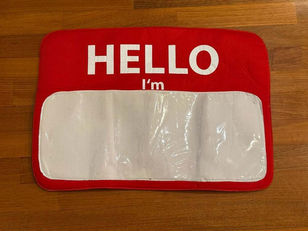 Walmart Hello I Am Name Tag Costume Vest One Size Red Black